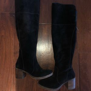 Lucky Brand “Ratann” black suede boots